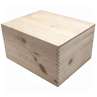 Boîte à bouteilles en bois 6 places (3+3) avec couvercle coulissant (1 pièce)